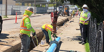 Trabajos de construcción en Stockton