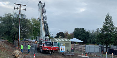 Crane at installation site