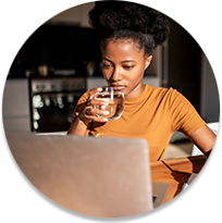 Woman drinking a glass of water