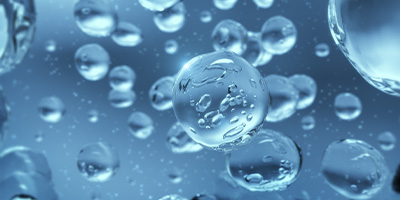 burbujas de agua transparente