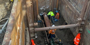 Obras de un proyecto de mejora de la infraestructura en King City