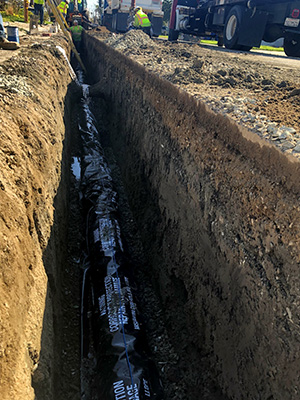 Stockton construction trench