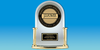 J.D. Power award for highest customer satisfaction among residential large water services in the west, 2023, presented to California Water Service