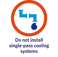 Do not install single-pass cooling systems