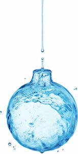 Agua con forma de adorno de Navidad