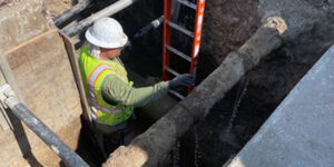 Worker in trench in Livermore