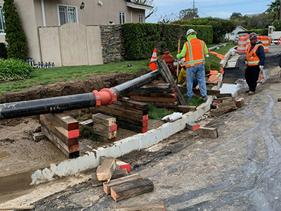 Water remain repairs in Seaview