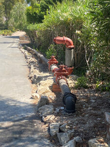 New above-ground water main