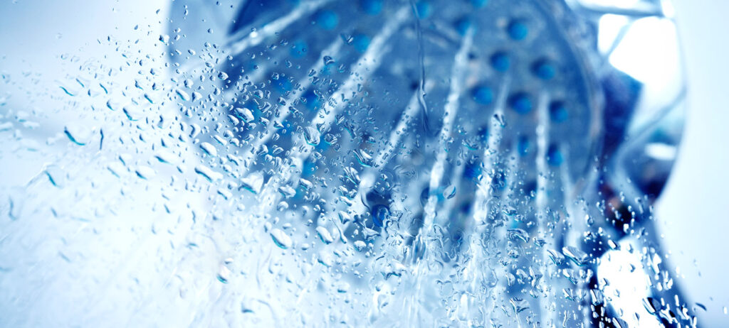 Showerhead running water