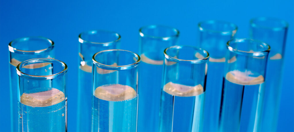 Test tubes of water