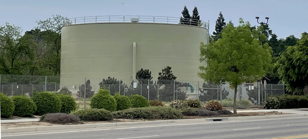 Newly constructed water tank in Visalia