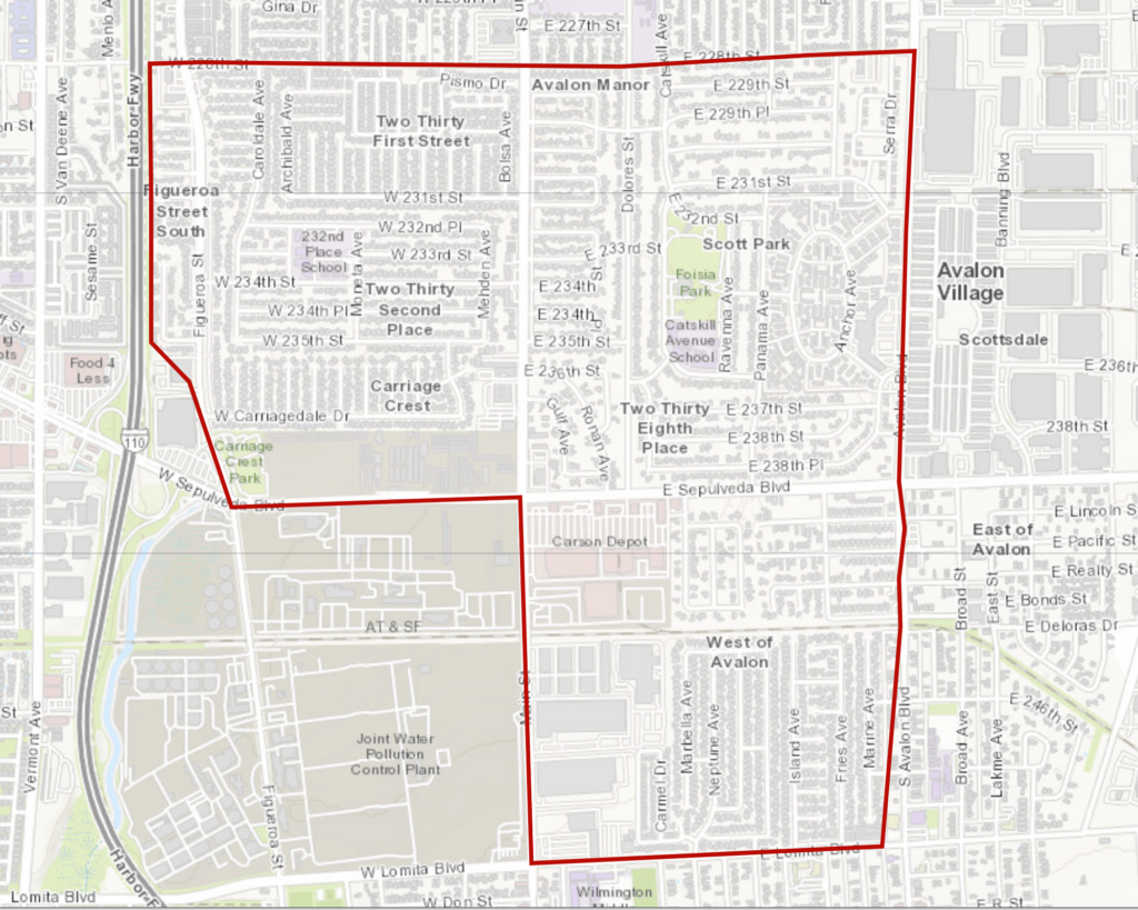 Map of affected Carson customers due to issue in the treatment maintenance process